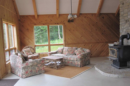 Cabin - interior view of living area.